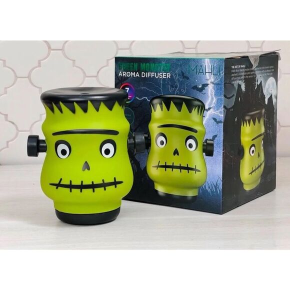 Mahli Frankenstein Green Monster Aroma Oil Diffuser Lights Halloween New - Picture 1 of 5